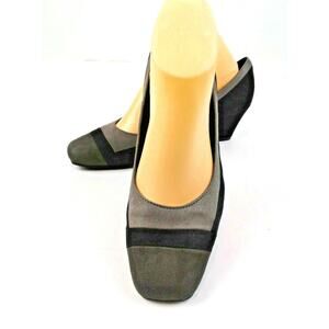 Dressbarn Hillary Womens Black/Gray Slip-Ons With 2.25" Kitten Heels Size 7.5M